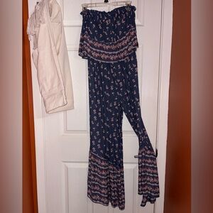 Boho Dusty Blue Jumpsuit